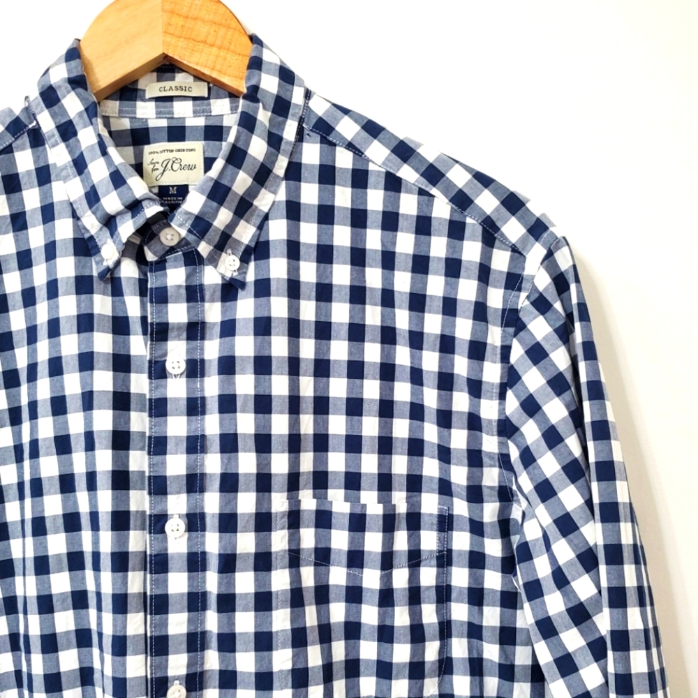 J. Crew Long Sleeve Button Down Shirt Blue Plaid Medium